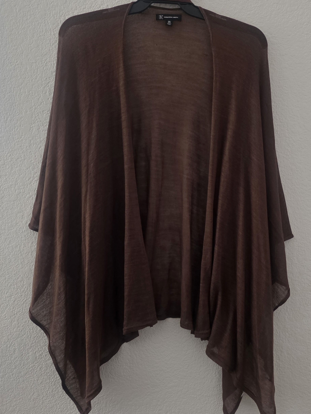 INC International Concepts Brown Sheer Knit Top